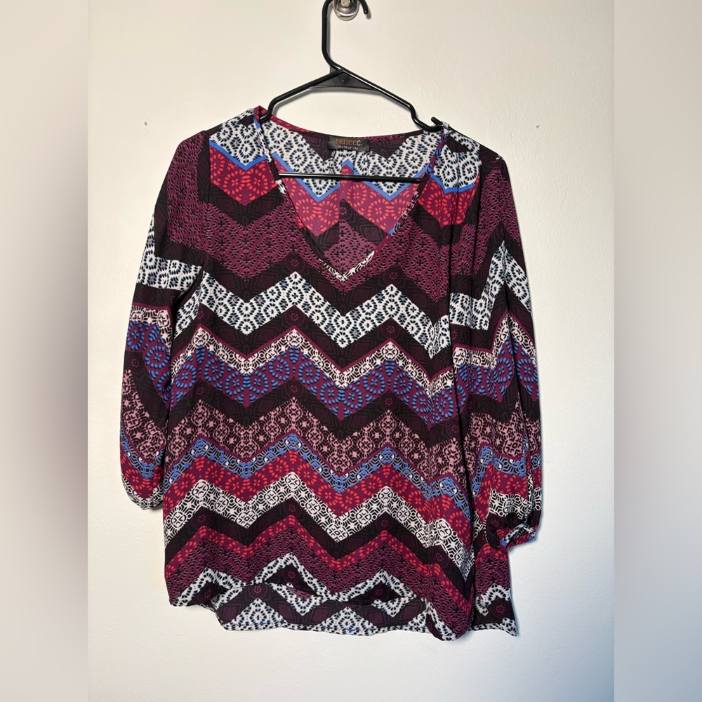 Chevron Patterned Blouse - Picture 2 of 5